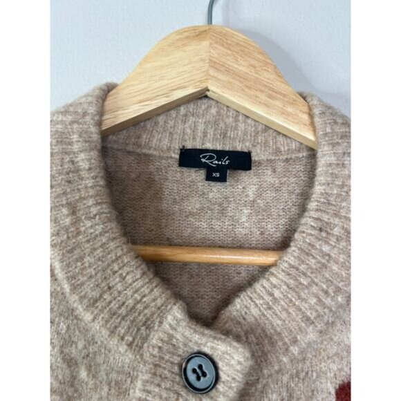 NEW Rails Millie Cardigan Wool Blend Button Front Sweater Mauve Meadow Size: XS - Picture 4 of 7